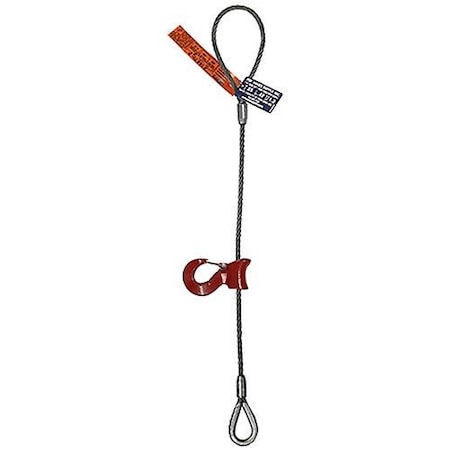 Hsi Sngl Leg Sliding Choker Wire Rope Slng, 1 in dia, 14ft L, Flemish Loop to HD Thimble, 9.8 ton 105B1XCHD-14